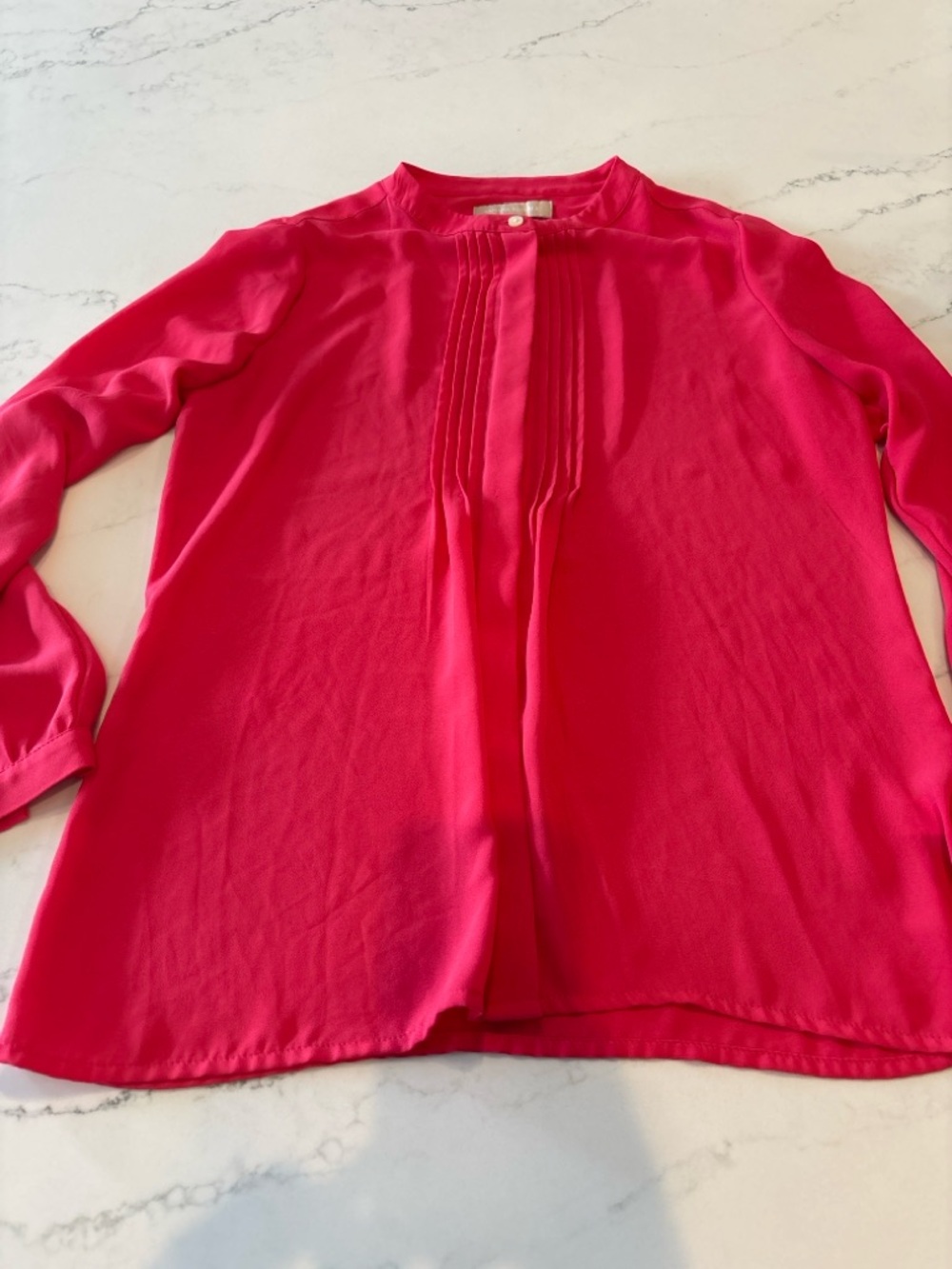 Banana Republic Red Pintuck Blouse - Picture 2 of 7